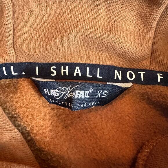 Flag Nor Fail Brown Unisex Hoodie Sweatshirt Size XS - Picture 7 of 8
